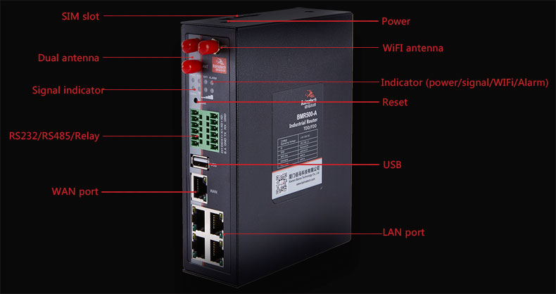 BMR500 Cellular VPN Industrial Router multiple access modes